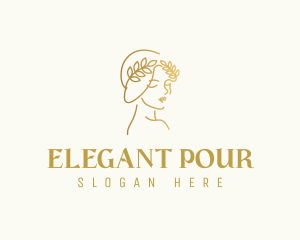 Gold Elegant Woman logo design