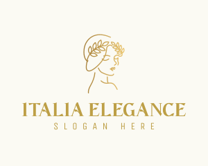 Gold Elegant Woman logo design