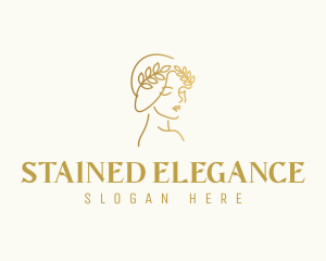 Gold Elegant Woman logo design