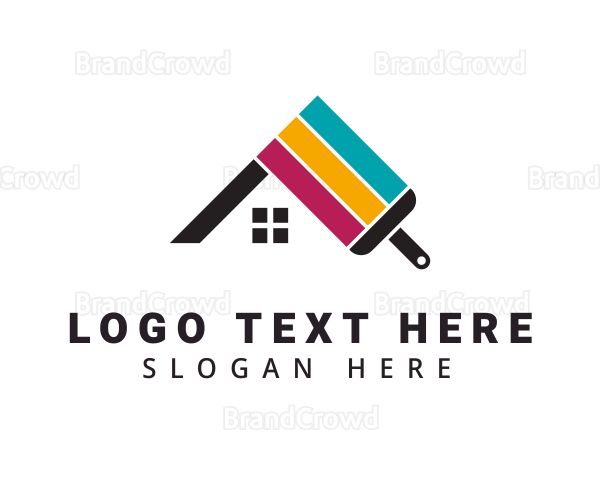 Colorful House Wall Paint Logo