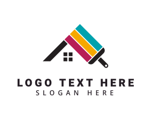 Remodeling - Colorful House Wall Paint logo design