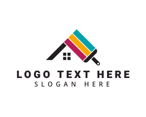 Remodeling - Colorful House Wall Paint logo design