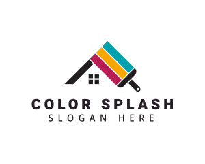 Colorful House Wall Paint logo design