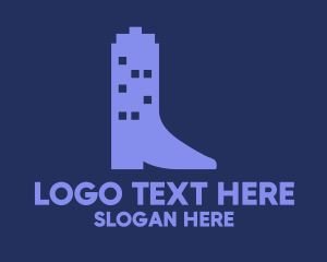 Building - Violet Building Boot logo design