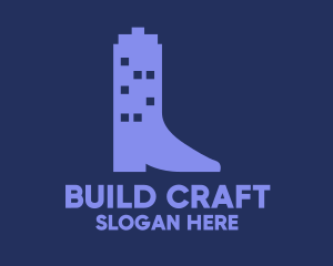 Violet Building Boot logo design