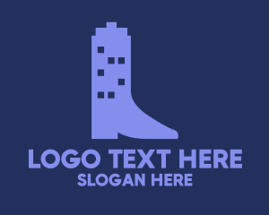 Blue - Violet Building Boot logo design