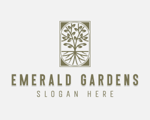 Tree Gardening Eco logo design