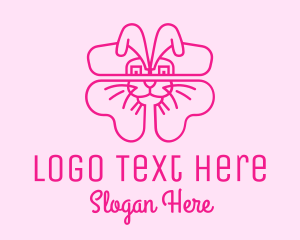 Gift Shop - Pink Bunny Clover logo design