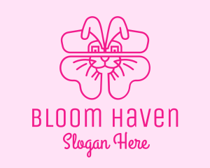 Pink Bunny Clover  logo design