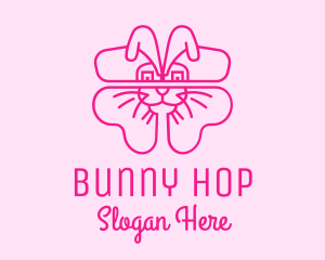 Pink Bunny Clover  logo design