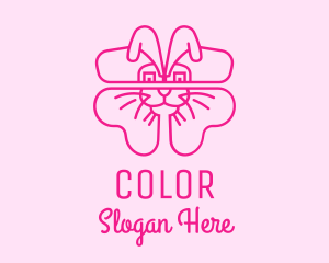 Pet Shop - Pink Bunny Clover logo design
