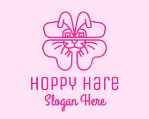 Pink Bunny Clover  logo design