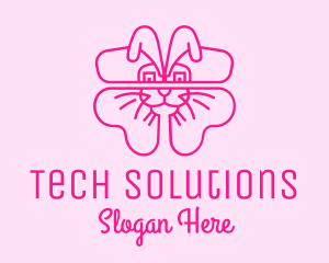 Flower Arrangement - Pink Bunny Clover logo design