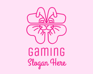 Cartoon - Pink Bunny Clover logo design
