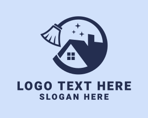 Cleaner - House Broom Cleaner logo design