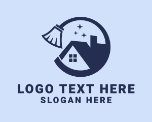 Neat - House Broom Cleaner logo design