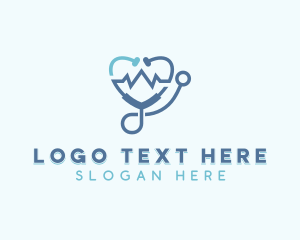 Heart Rate - Stethoscope Healthcare Medical logo design