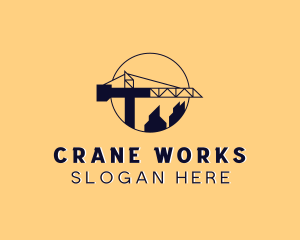Crane - Building Construction Crane logo design