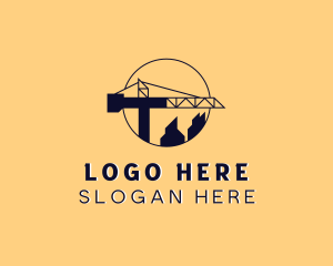 Construction - Building Construction Crane logo design