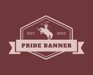 Western Cowboy Banner logo design