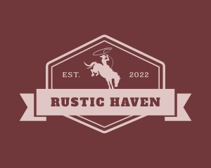 Western Cowboy Banner logo design