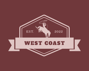 West - Western Cowboy Banner logo design