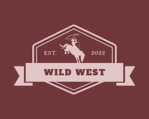 Western Cowboy Banner logo design