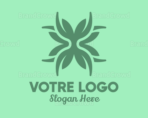Green Flower Arrangement Decoration Logo