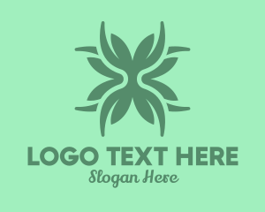 Bio - Green Flower Arrangement Decoration logo design