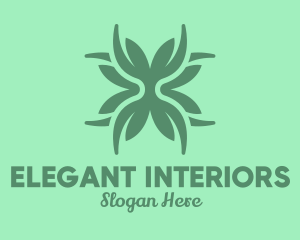 Green Flower Arrangement Decoration logo design