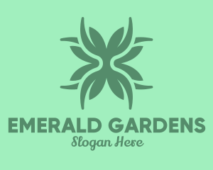 Green Flower Arrangement Decoration logo design