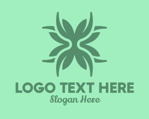 Nature - Green Flower Arrangement Decoration logo design