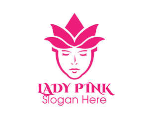 Pink Tulip Woman logo design