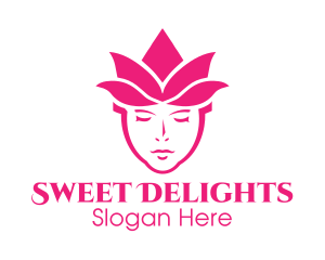 Pink Tulip Woman logo design