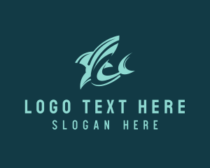 Water - Shark Aquarium Seafood logo design