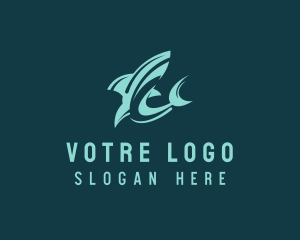 Surf - Shark Aquarium Seafood logo design