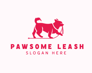 Walking Dog Leash logo design