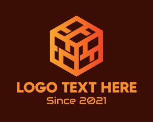 Commercial - Gradient Maze Cube logo design