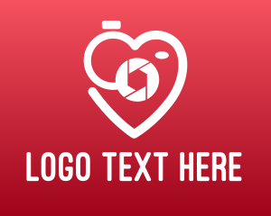 Portrait - Shutter Heart Outline logo design