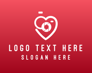 Valentines - Shutter Heart Camera logo design