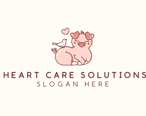 Cute Piglet Finch logo design