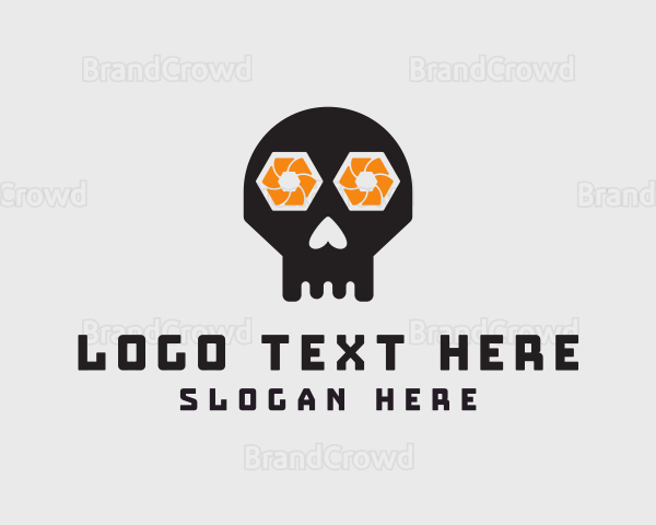 Halloween Shutter Skull Logo