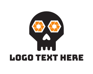Skeletal - Camera Shutter Skull logo design