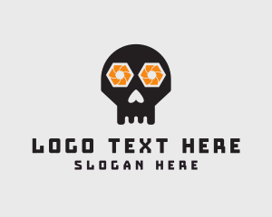 Death - Halloween Shutter Skull logo design