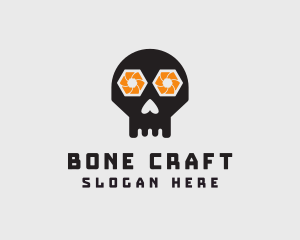 Skeletal - Halloween Shutter Skull logo design