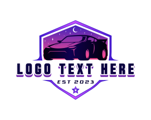 Night - Night Drive Car logo design