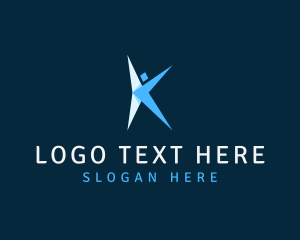 Polygon - Human Fitness Yoga Letter K logo design