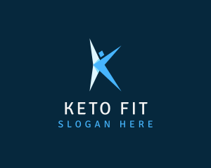 Human Fitness Yoga Letter K logo design