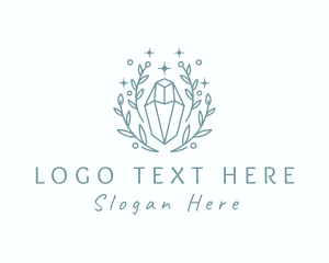 Healing Crystal - Crystal Jewelry Sparkle logo design