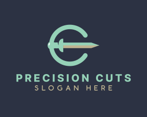 Cutting - Sword Cut Letter C logo design